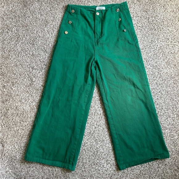 Green Wide Leg Jeans - Picture 1 of 7